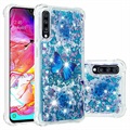 Husă TPU Samsung Galaxy A70 - Liquid Glitter - Fluture Albastru