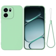 Husă din silicon lichid OnePlus Nord CE6 cu curea de mana - Verde