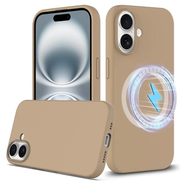 Husă Silicon Liquid iPhone 16 Plus - Compatibila MagSafe - Aur de deșert