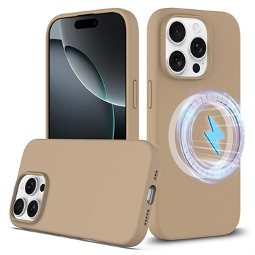 Husă Silicon Liquid iPhone 16 Pro Max - Compatibila MagSafe - Aur de deșert