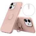 Husă Liquid Silicone iPhone 13 - cu Suport Inel