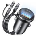 Încărcător auto Lisen 48W cu cablu USB-C la Lightning - Negru