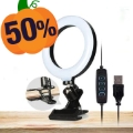 Live Broadcast Video Shooting 6" 3 Moduri de culoare LED Selfie Ring Light + Clamp Mount