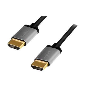 LogiLink CHA010101 Cablu HDMI 2.0 de mare viteză cu Ethernet - 2m - Negru / Gri