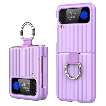 Husa cu Inel Samsung Galaxy Z Flip3 5G - Luggage Series - Violet
