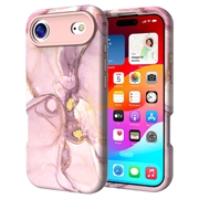 Husă hibridă din marmură de lux iPhone Air - Roz / Auriu