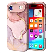 Husă hibridă din marmură de lux iPhone Air - Violet / Auriu