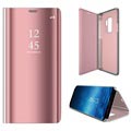 Husă Flip pentru Samsung Galaxy S9+ de lux Mirror View - Aur roz