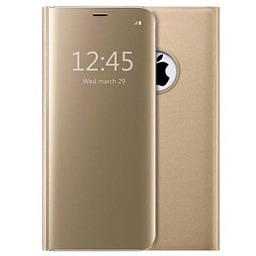 Husă cu rabat de lux Mirror View pentru iPhone 7/8/SE (2020)/SE (2022) - auriu