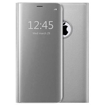 Husă cu rabat pentru iPhone 7 Plus / 8 Plus Mirror View din seria de lux - argintie