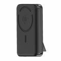 M02A 10000mAh Qi2 Power Bank Wireless Magnetic cu Suport Integrat - 35W - Negru