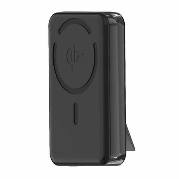 M02A 10000mAh Qi2 Power Bank Wireless Magnetic cu Suport Integrat - 35W - Negru