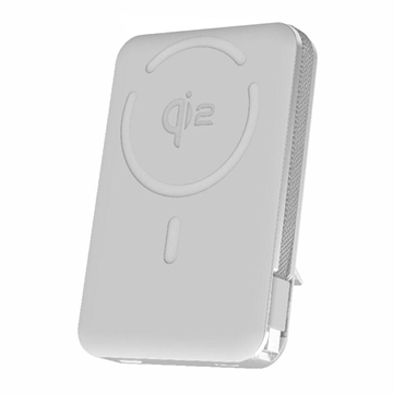 M02B 10000mAh Qi2 Magnetic Wireless Power Bank cu suport - 35W - Alb