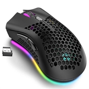 Mouse wireless M600 - 7 butoane și lumină LED - negru