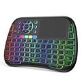 Tastatură wireless M9 Mini cu touchpad și iluminare RGB - Negru