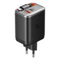 Mcdodo CH-4281 Încărcător rapid GaN de 40W cu cablu USB-C retractabil de 65cm și porturi USB-C, USB-A - negru