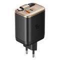 Mcdodo CH-4281 Încărcător rapid GaN de 40W cu cablu USB-C retractabil de 65cm și porturi USB-C, USB-A - Aurul deșertului