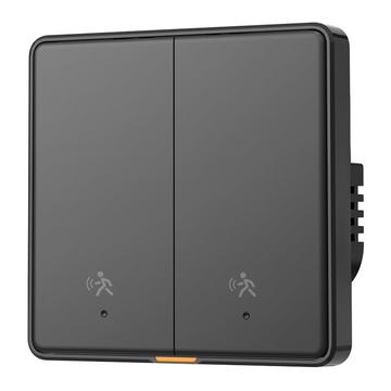 MG-KG126 Întrerupător inteligent cu radar Zigbee / Întrerupător de perete cu senzor uman - 2 bande, 1 cale - negru