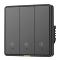 MG-KG126 Întrerupător inteligent cu radar Zigbee / Întrerupător de perete cu senzor uman - 3 benzi, 1 cale - negru