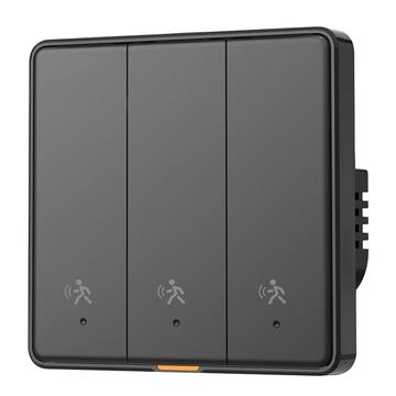 MG-KG126 Întrerupător inteligent cu radar Zigbee / Întrerupător de perete cu senzor uman - 3 benzi, 1 cale - negru