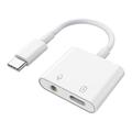 MH-CM33S Adaptor audio USB-C la 3.5mm cu suport PD 3.0 - alb