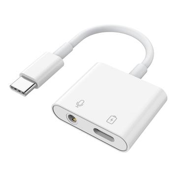 MH-CM33S Adaptor audio USB-C la 3.5mm cu suport PD 3.0 - alb