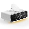 MOMAX Q.CLOCK5 Multifuncțional Bluetooth reîncărcabilă Bluetooth Speaker LED Digital Alarm Clock Suport telefon încărcare fără fir - alb