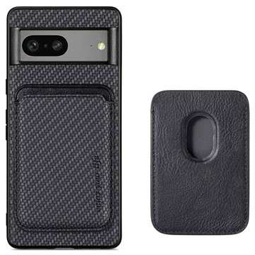 Husă Magnetică cu Slot de Card Google Pixel 7 - Fibră Carbon