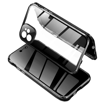 Husă Magnetică cu Sticlă Temperată iPhone 11 - Confidențialitate - Negru