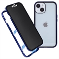 Husă Magnetică cu Sticlă Temperată iPhone 15 - Confidențialitate - Albastru