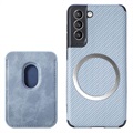 Husă Magnetică cu Slot de Card Samsung Galaxy S21 FE 5G - Fibră Carbon