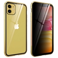 Husă Magnetică cu Sticlă Temperată iPhone 11 - Confidențialitate - Auriu
