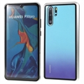 Husă Magnetică cu Geam Sticlă Temperată Huawei P30 Pro - Argintiu