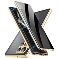 Husă Magnetică Sticlă Temperată Samsung Galaxy S23 Ultra 5G - Confidențialitate - Auriu