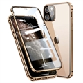 Husă Magnetică cu Geam Sticlă Temperată iPhone 11 Pro - Auriu