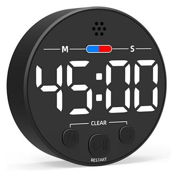 Cronometru magnetic cu LED pentru numărătoare inversă GL320 cu afișaj digital - negru / alb