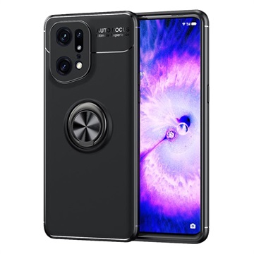 Husă Oppo Find X5 Pro - Magnetic Ring Grip - Negru