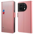 Husă Flip OnePlus 11 cu Oglinda de Machiaj - Auriu Roze