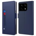 Husă Flip OnePlus 10 Pro cu Oglinda de Machiaj - Albastru