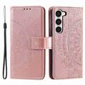 Husă Portofel Samsung Galaxy S23 5G - Mandala - Auriu Roze