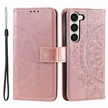 Husă Portofel Samsung Galaxy S23 5G - Mandala - Auriu Roze