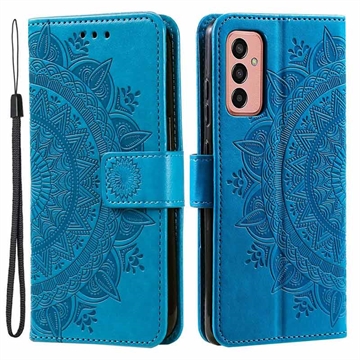 Husă Portofel Samsung Galaxy A14/A14 5G - Mandala - Albastru