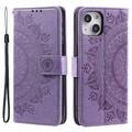 Husă Portofel iPhone 14 - Mandala - Violet
