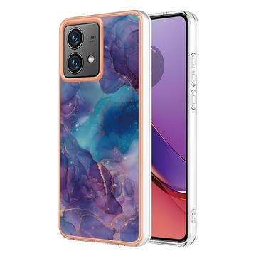 Husă TPU Motorola Moto G84 - Marble Pattern Electroplated IMD - Violet