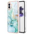 Husă TPU Nothing Phone (1) - Marble Pattern Electroplated IMD - Verde
