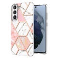 Husă TPU Samsung Galaxy S21 FE 5G - Marble Pattern Electroplated IMD