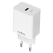 Încărcător Maxlife MXTC-13 de 20W cu USB-C și încărcare rapidă PD/QC - Alb