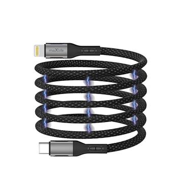 Maxlife MXUC-11 Cablu magnetic USB-C / Lightning - 1m, 27W - Negru