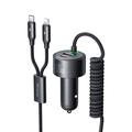 Mcdodo CC-037 Încărcător auto cu două porturi de 120W cu cabluri USB-C și Lightning - negru