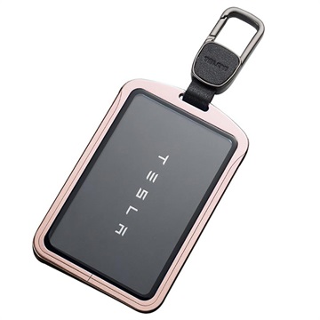 Suport Metalic Card Tesla Cu Carabinieră - Auriu Roze